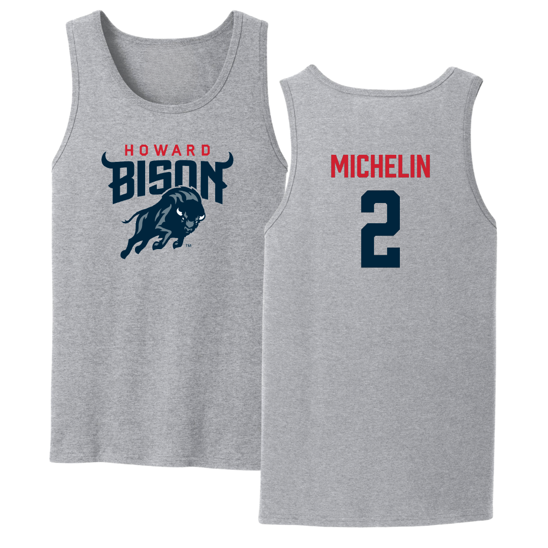 Howard University Softball Sport Gray Tank Top - #2 Elise Michelin