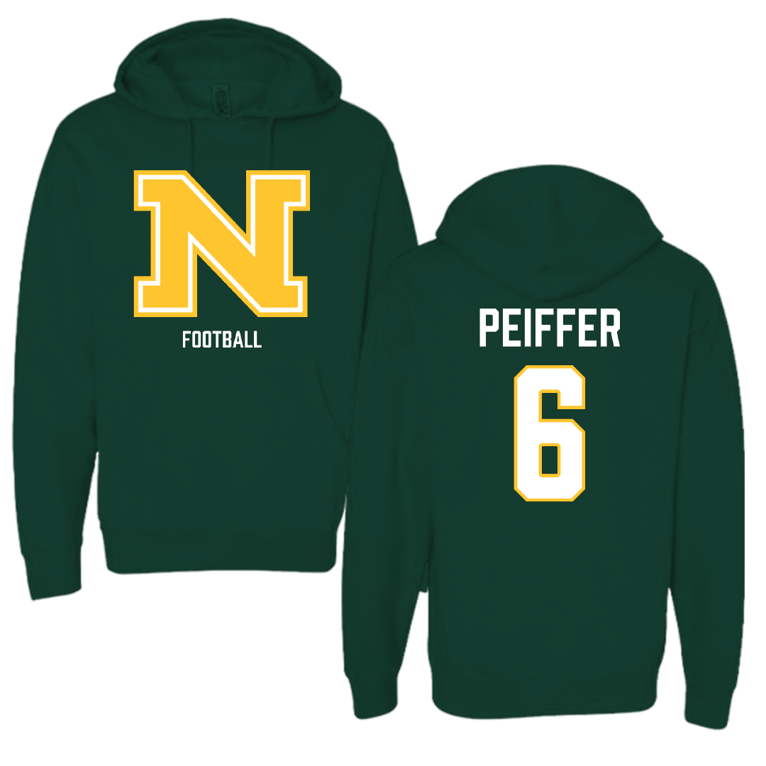 Northern Michigan University Football Forest Green Hoodie - #6 Sam Peiffer