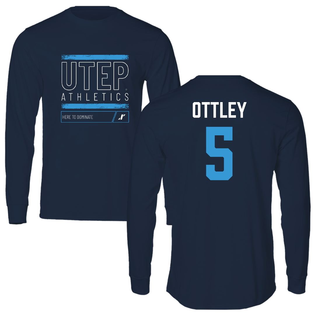 University of Texas at El Paso Softball Navy Dominate Long Sleeve - #5 Aylani Ottley