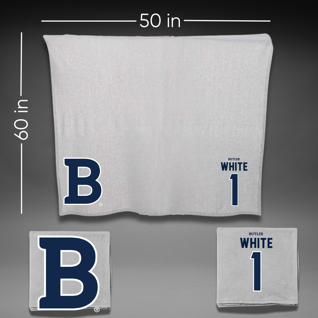 Butler University Softball Gray Blanket - #1 Ella White