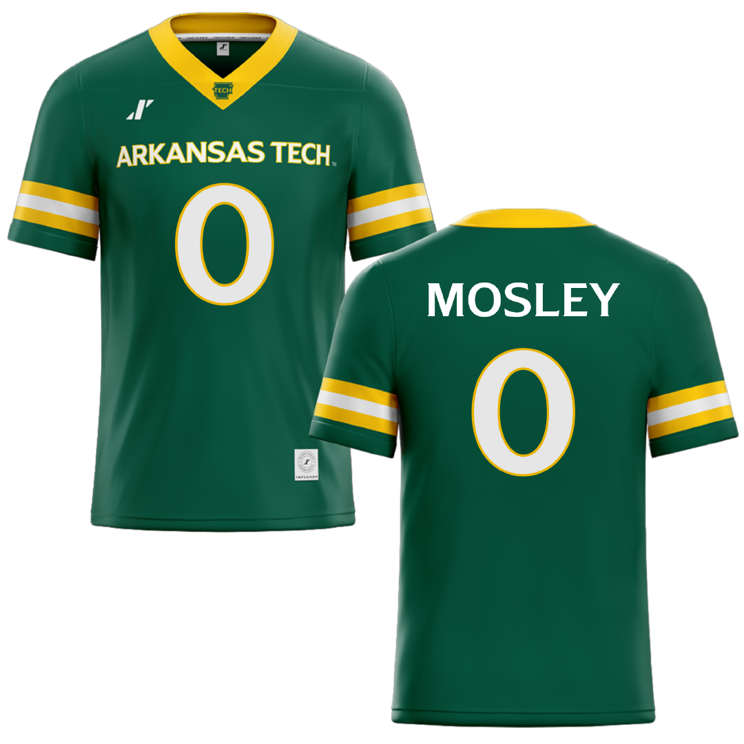 Arkansas Tech University Green Football Jersey - #0 Tyler Mosley