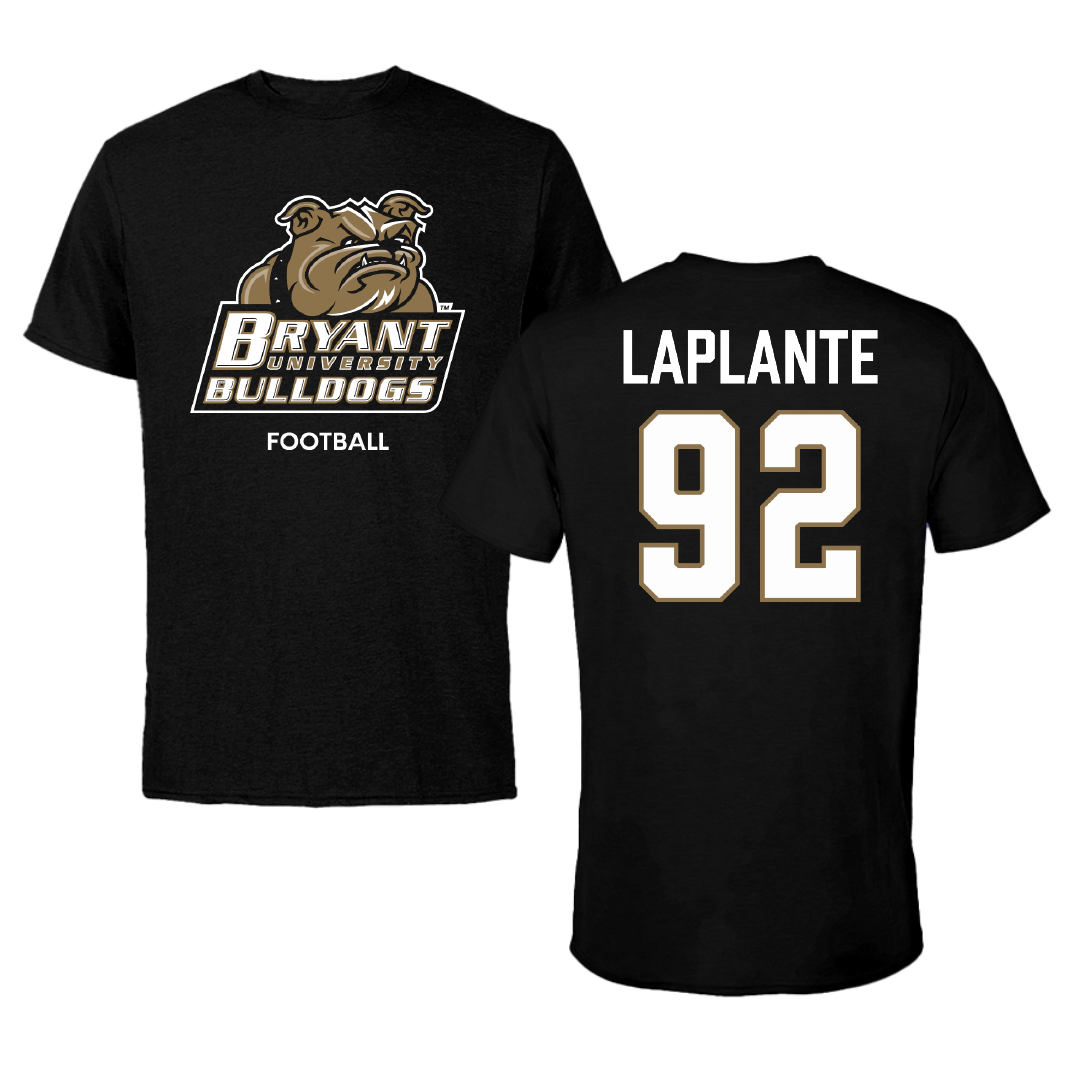 Bryant University Football Black Tee - #92 Nathan LaPlante