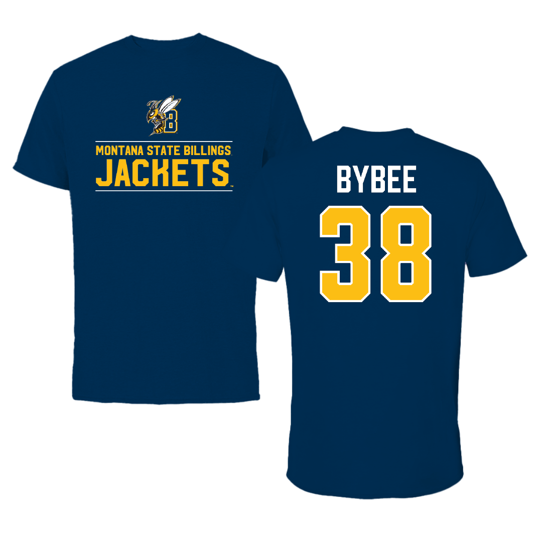 Montana State University Billings Baseball Navy General Tee - #38 Braxton Bybee