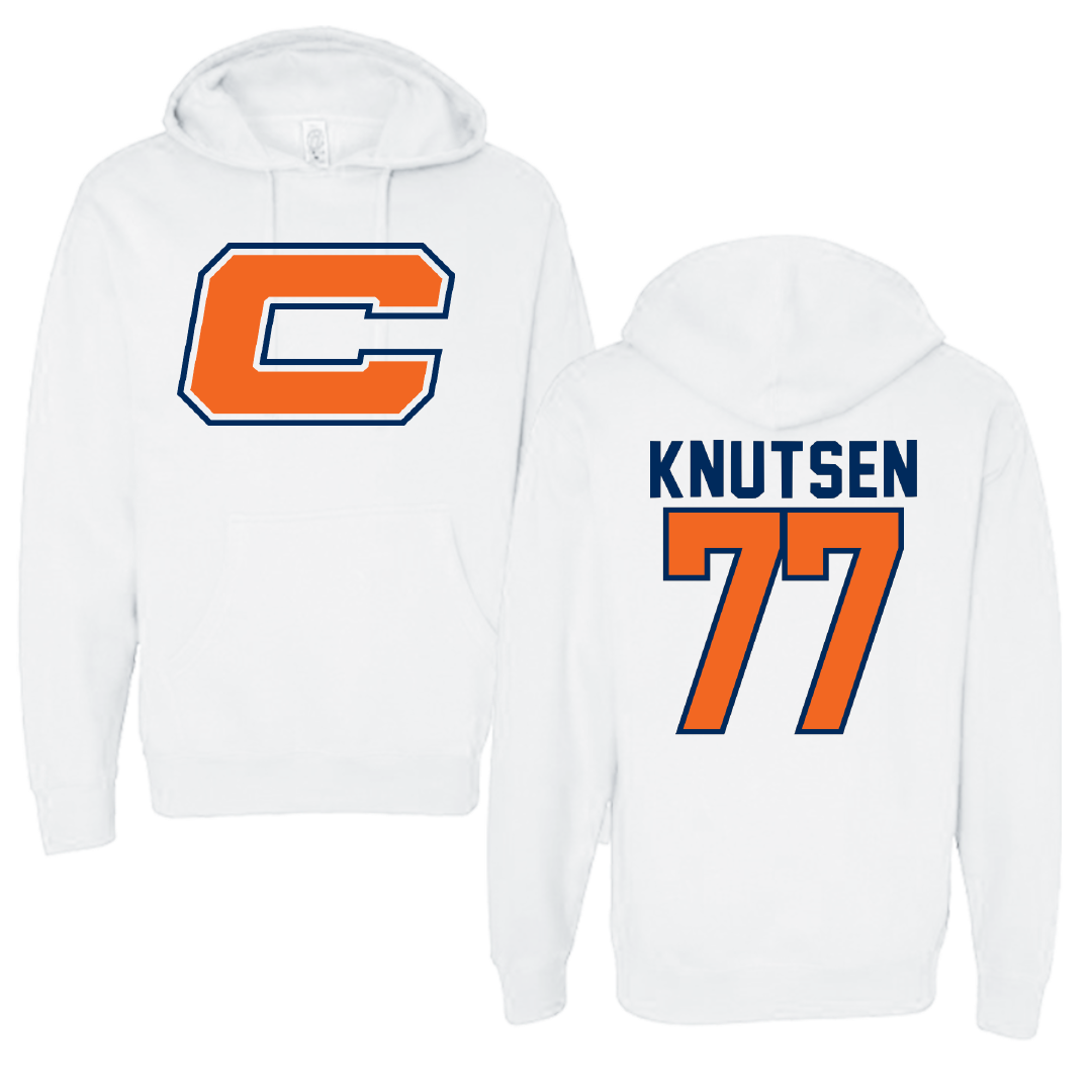 Carroll University Football White Hoodie - #77 Brett Knutsen