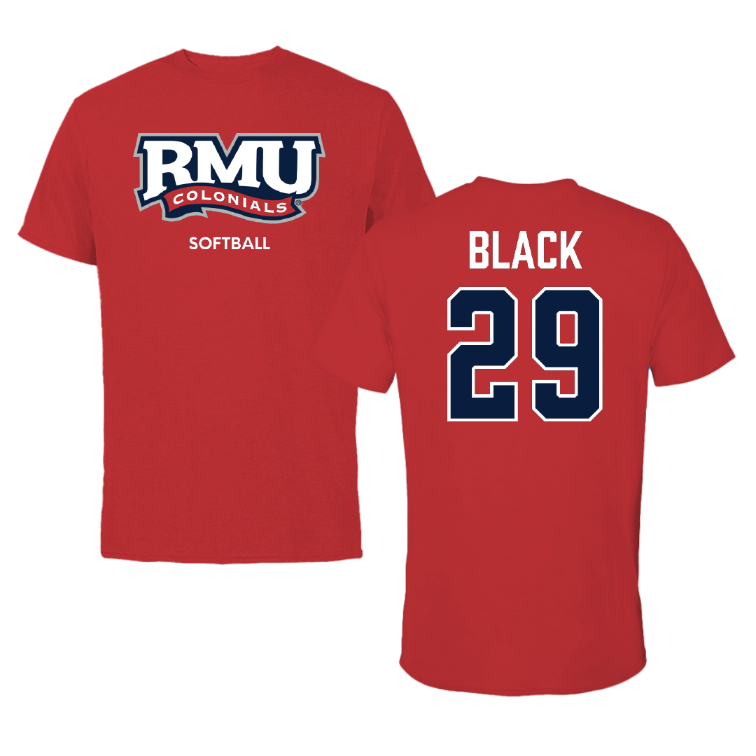 Robert Morris University Softball Red Colonials Tee - #29 Logan Black