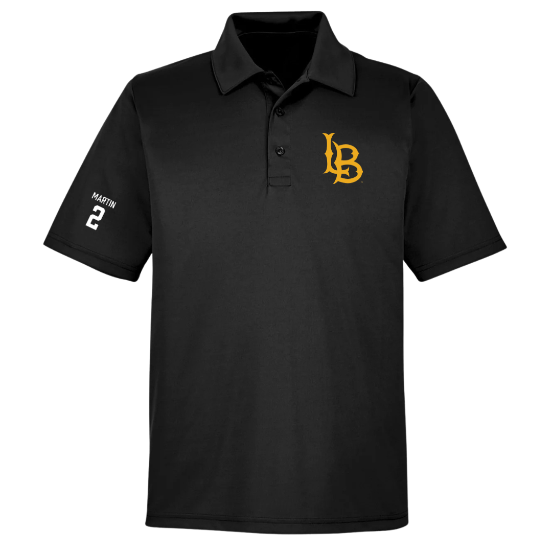 Long Beach State University Basketball (M) Black Polo - #2 Kam Martin