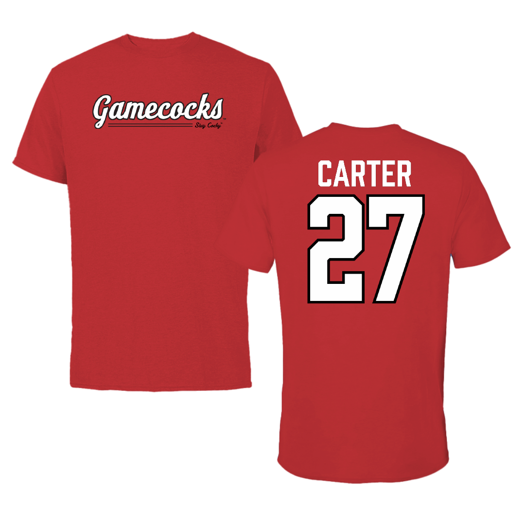 Jacksonville State University Softball Red General Tee - #27 Kat Carter