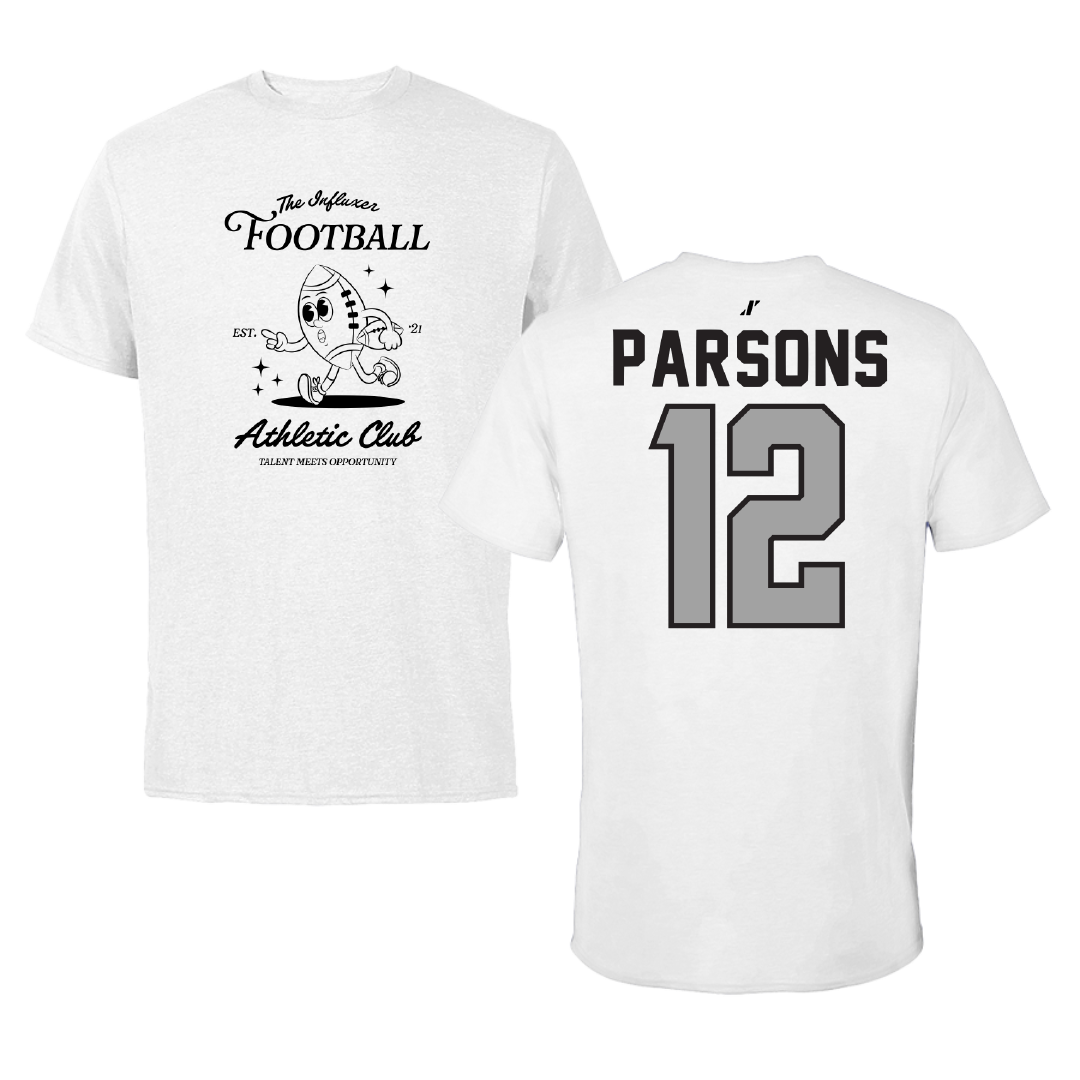 Football White Influxer Athletic Club Tee - #12 Tade Parsons