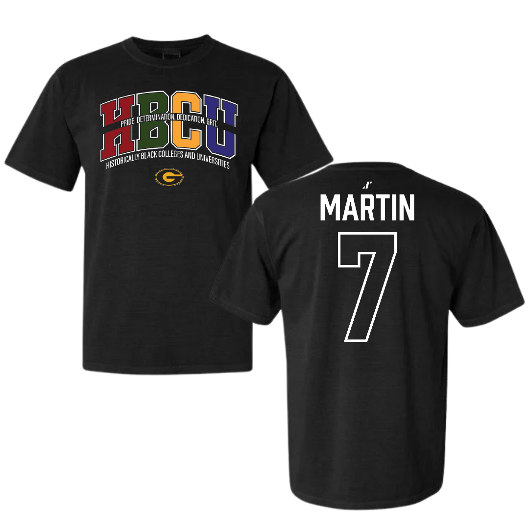 Grambling State University Baseball Black HBCU Comfort Colors Tee - #7 Shannon Martin