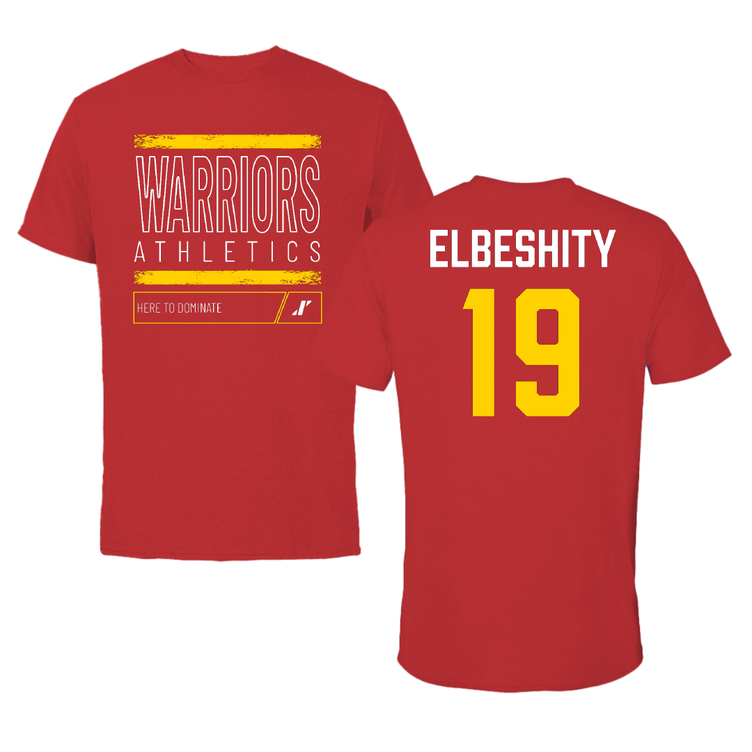 Stanislaus State Soccer (W) Red Dominate Performance Tee - #19 Hibah Elbeshity