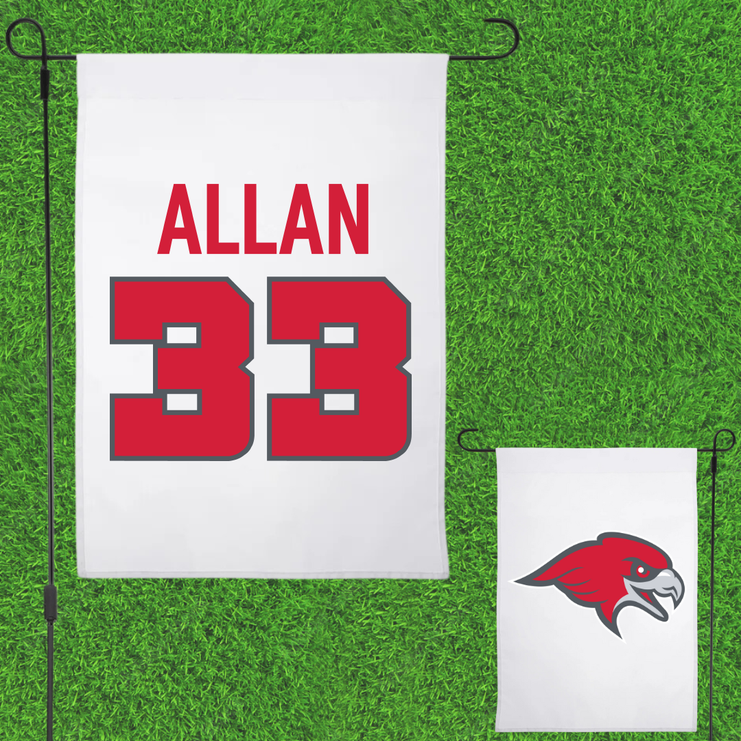 Montclair State University Baseball White Garden Flag - #33 Ayden Allan