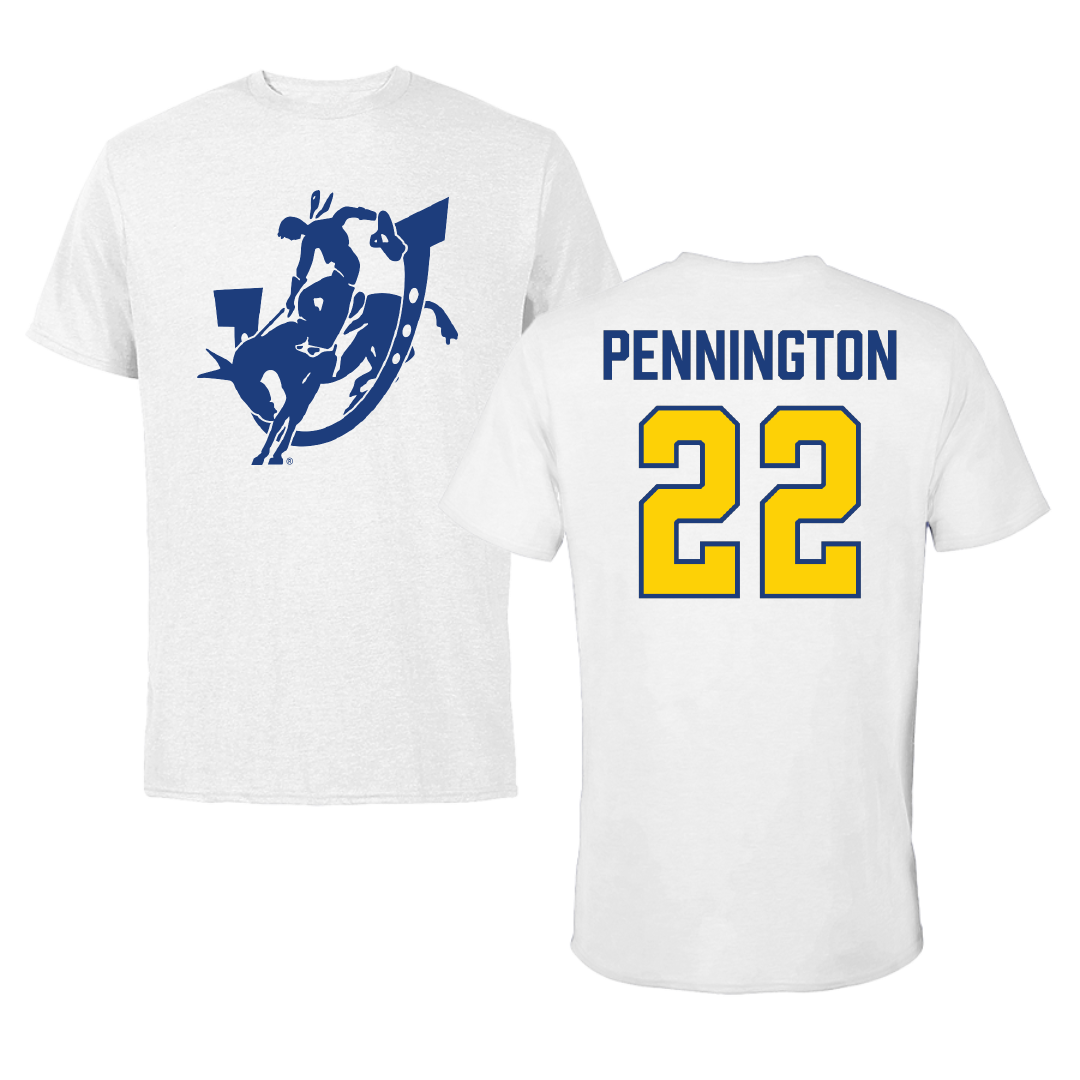 Southern Arkansas University Basketball White Performance Tee - #22 Zac Pennington