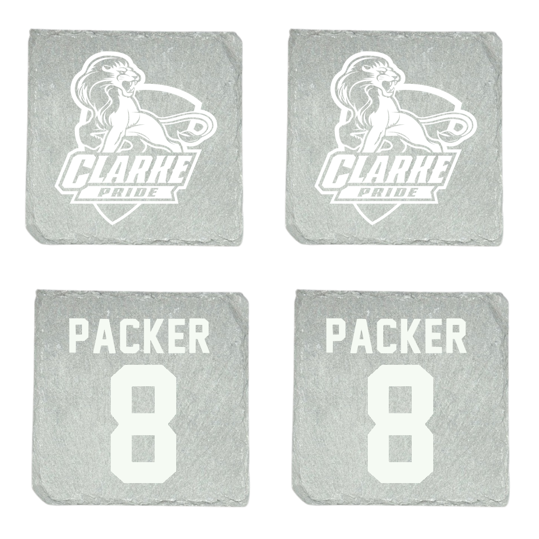Clarke University Soccer (W) Stone Coaster (4 Pack)  - #8 Hailey Packer