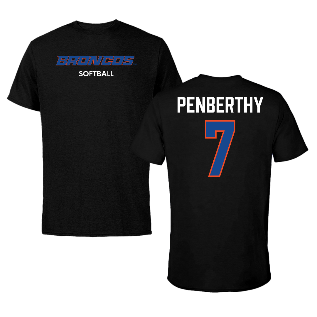 Boise State University Softball Black Tee - #7 Kate Penberthy