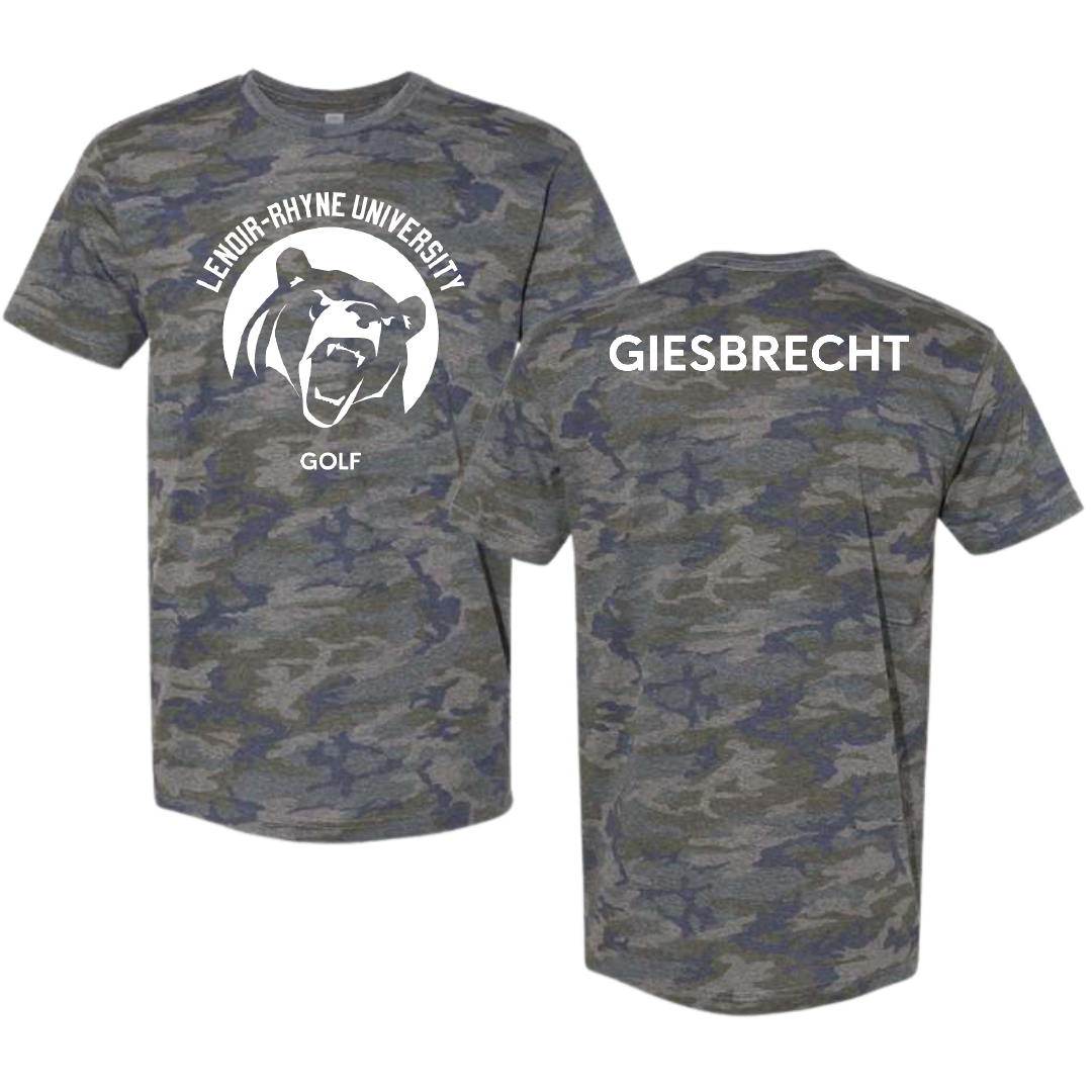 Lenoir-Rhyne University Golf (M) Vintage Camo Tee - Ty Giesbrecht