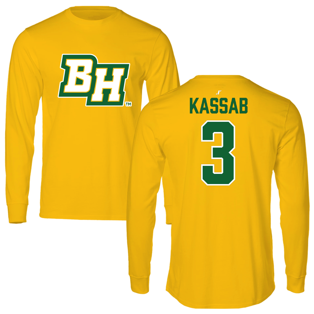 Black Hills State University Football Gold Long Sleeve - #3 Jamil Kassab