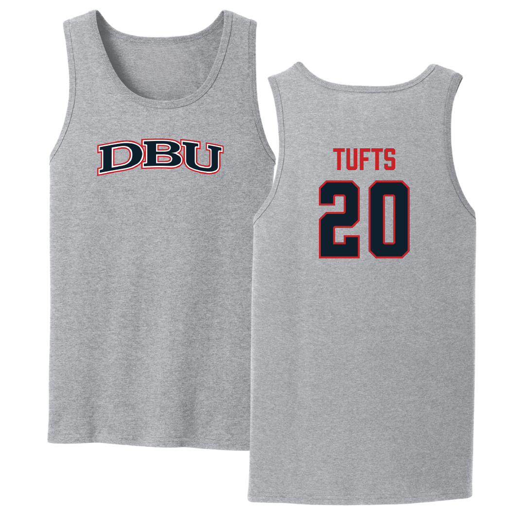Dallas Baptist University Soccer Sport Gray Tank Top - #20 Taylor Tufts
