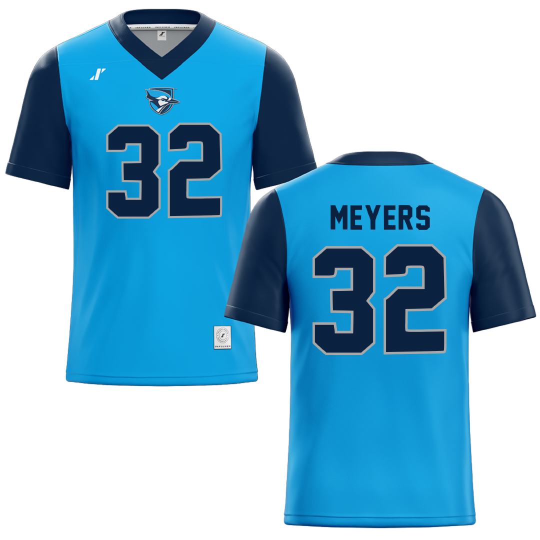 Elmhurst University Blue Football Jersey - #32 Isaiah Meyers