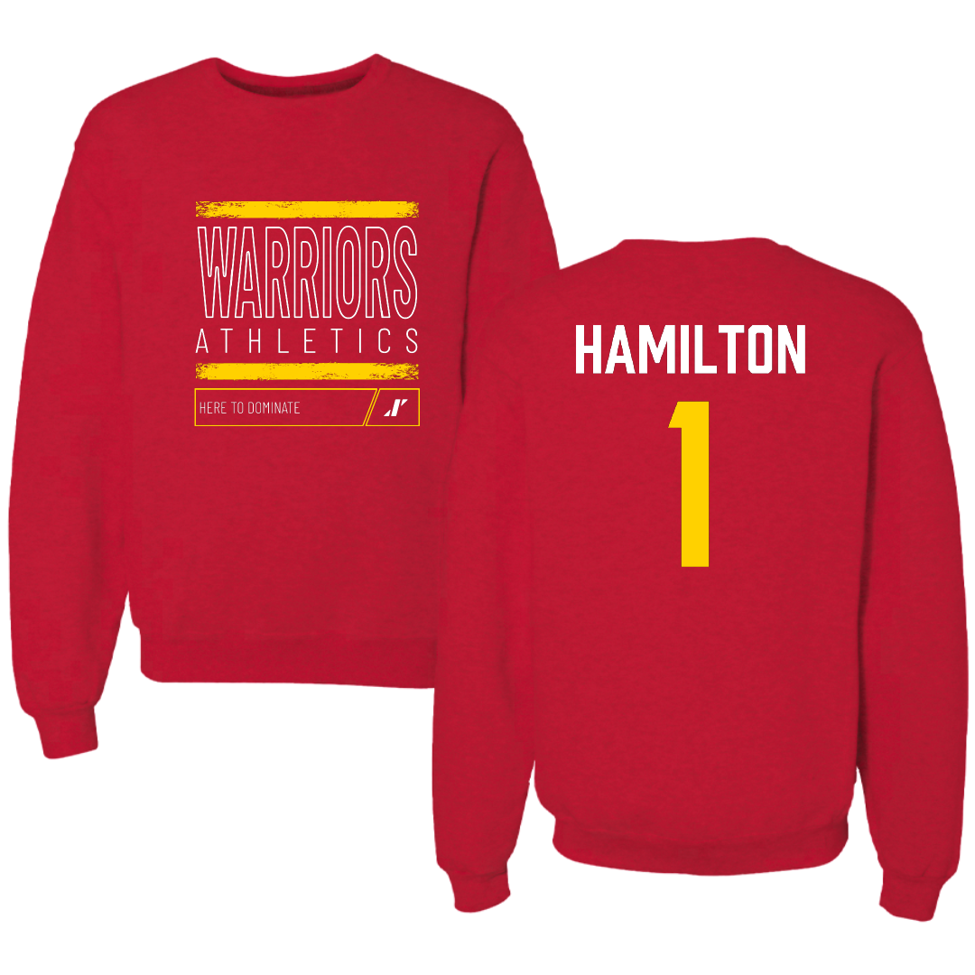 Stanislaus State Basketball (W) Red Dominate Crewneck - #1 Nerissa Hamilton