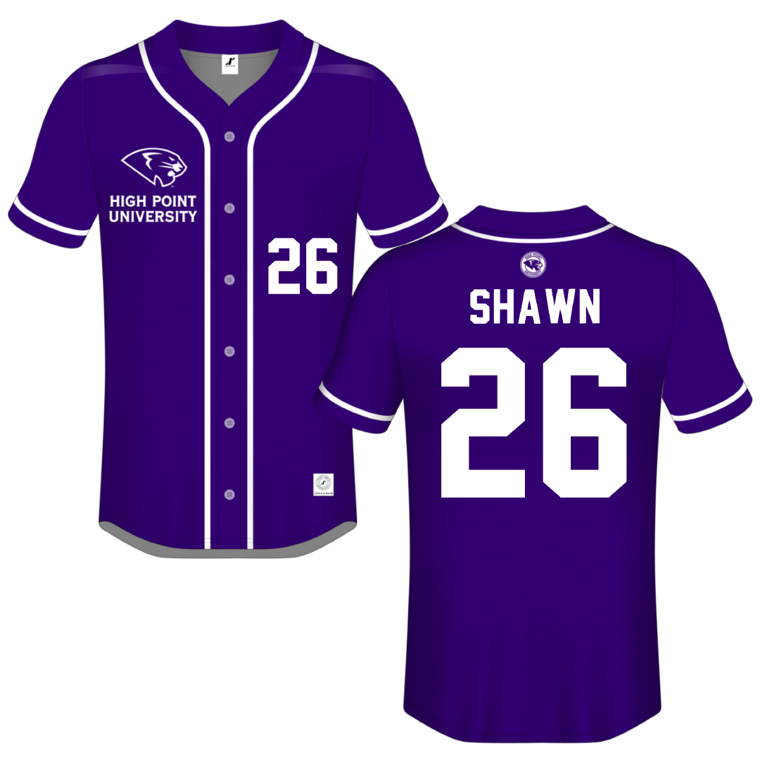 High Point University Purple Button-Down Jersey - #26 Brody Shawn