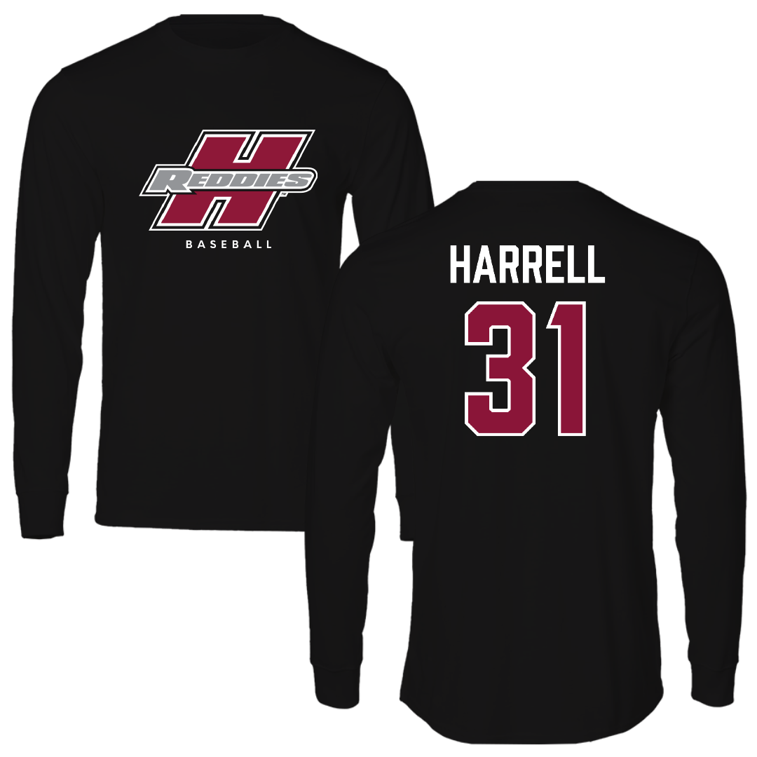Henderson State University Baseball Black Performance Long Sleeve - #31 Aidan Harrell
