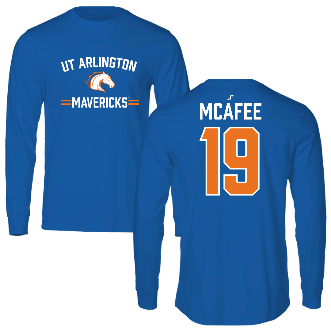 University of Texas at Arlington Baseball Blue General Performance Long Sleeve - #19 Xander McAfee