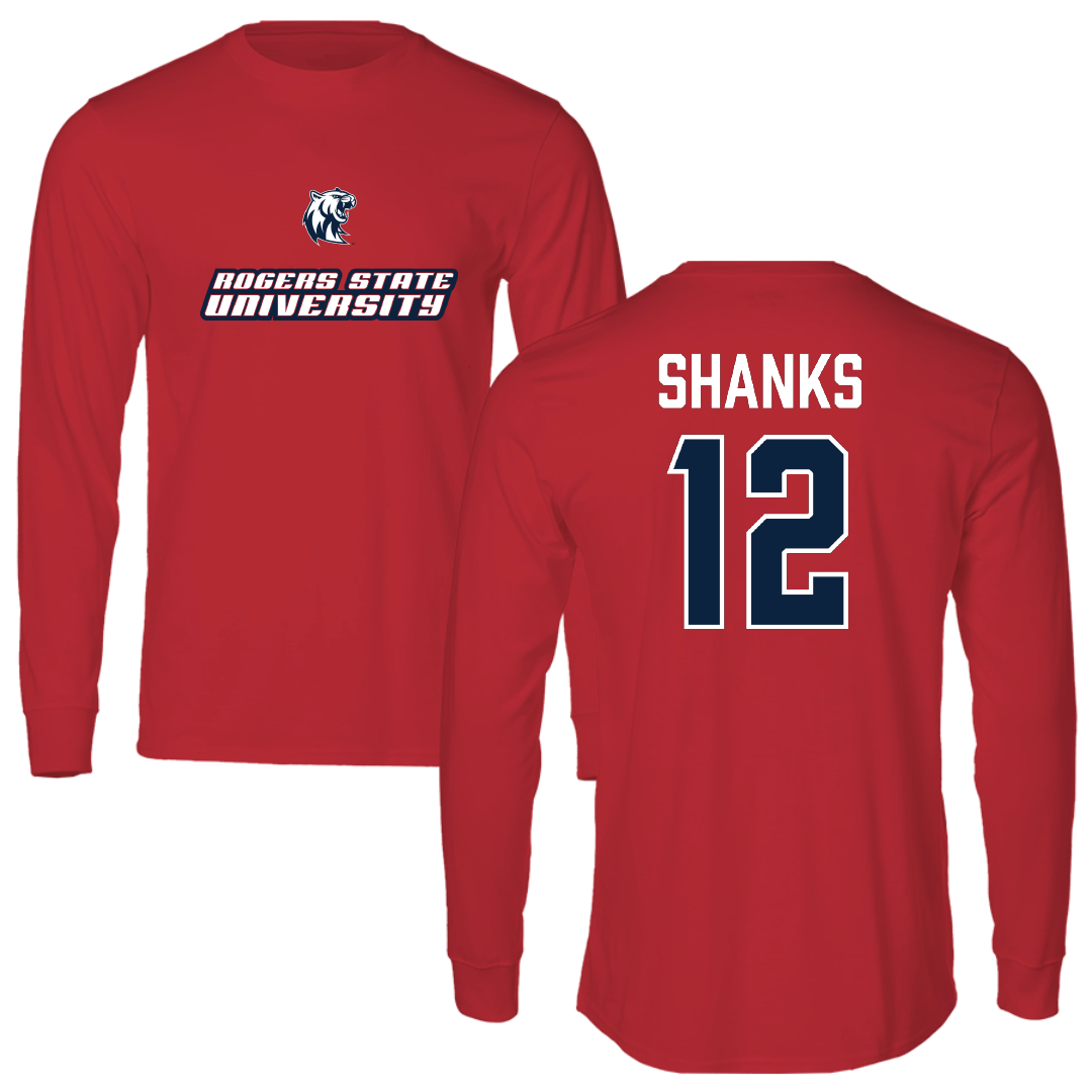 Rogers State University Basketball (W) Red Long Sleeve - #12 Samantha Shanks