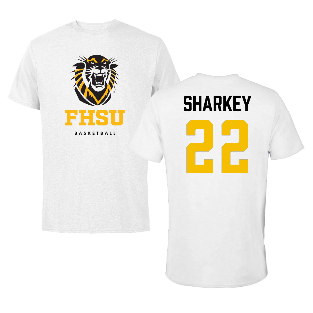 Fort Hays State University Basketball White Performance Tee - #22 Zack Sharkey
