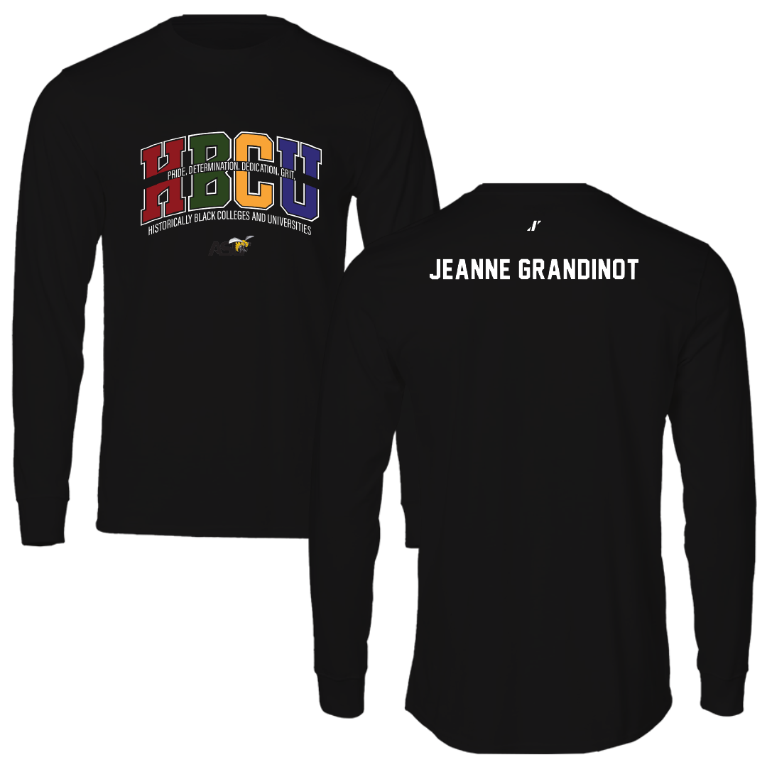 Alabama State University Tennis Black HBCU Performance Long Sleeve - David Jeanne Grandinot