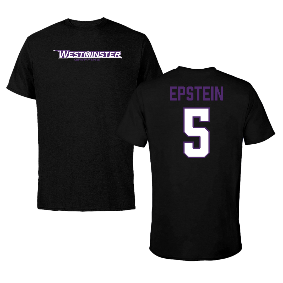 Westminster University (Utah) Soccer (M) Black Griffins Tee - #5 Jack Epstein