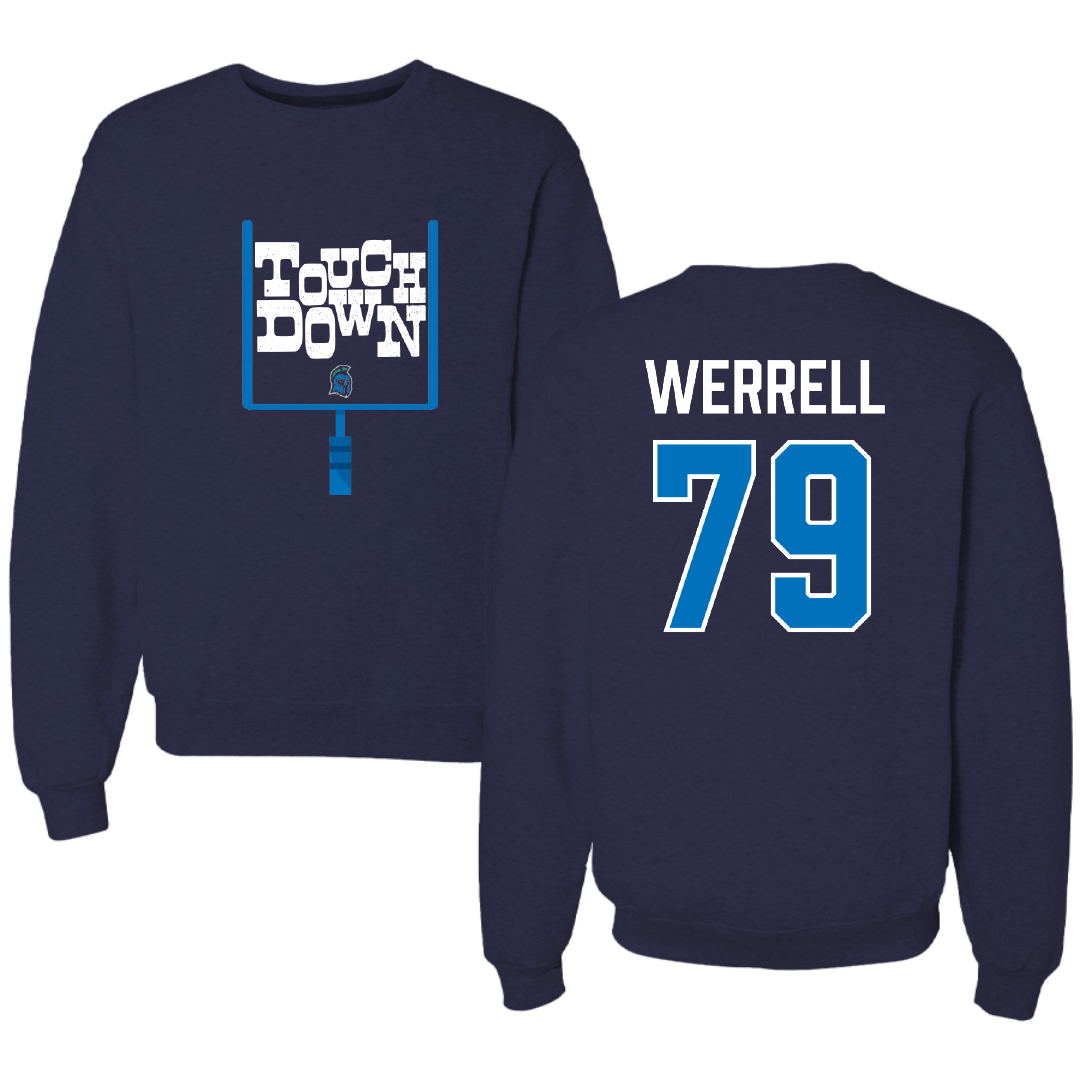 University of West Florida Football Navy Touchdown Crewneck - #79 Xavier Werrell