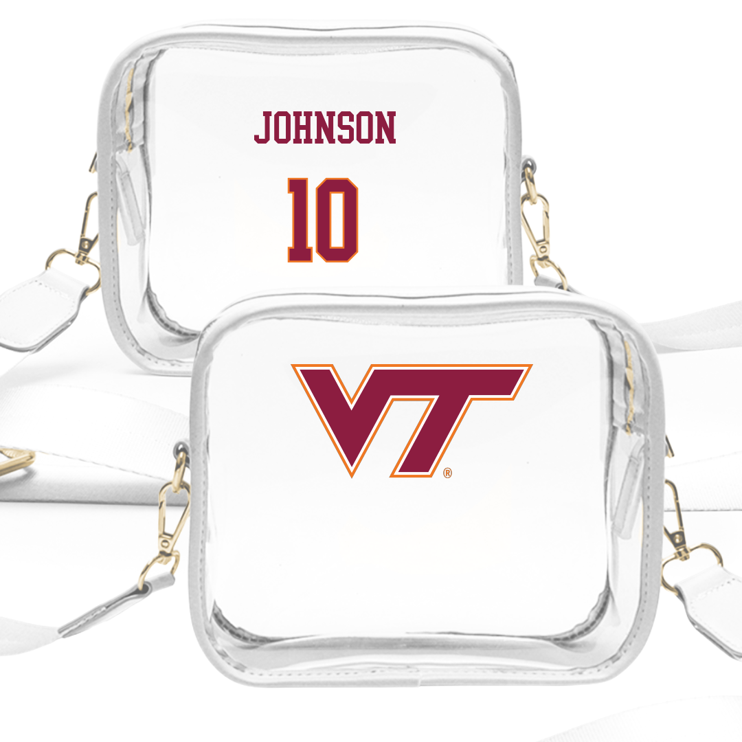 Virginia Tech Basketball (M) White Clear Stadium Bag - #10 Tyler Johnson