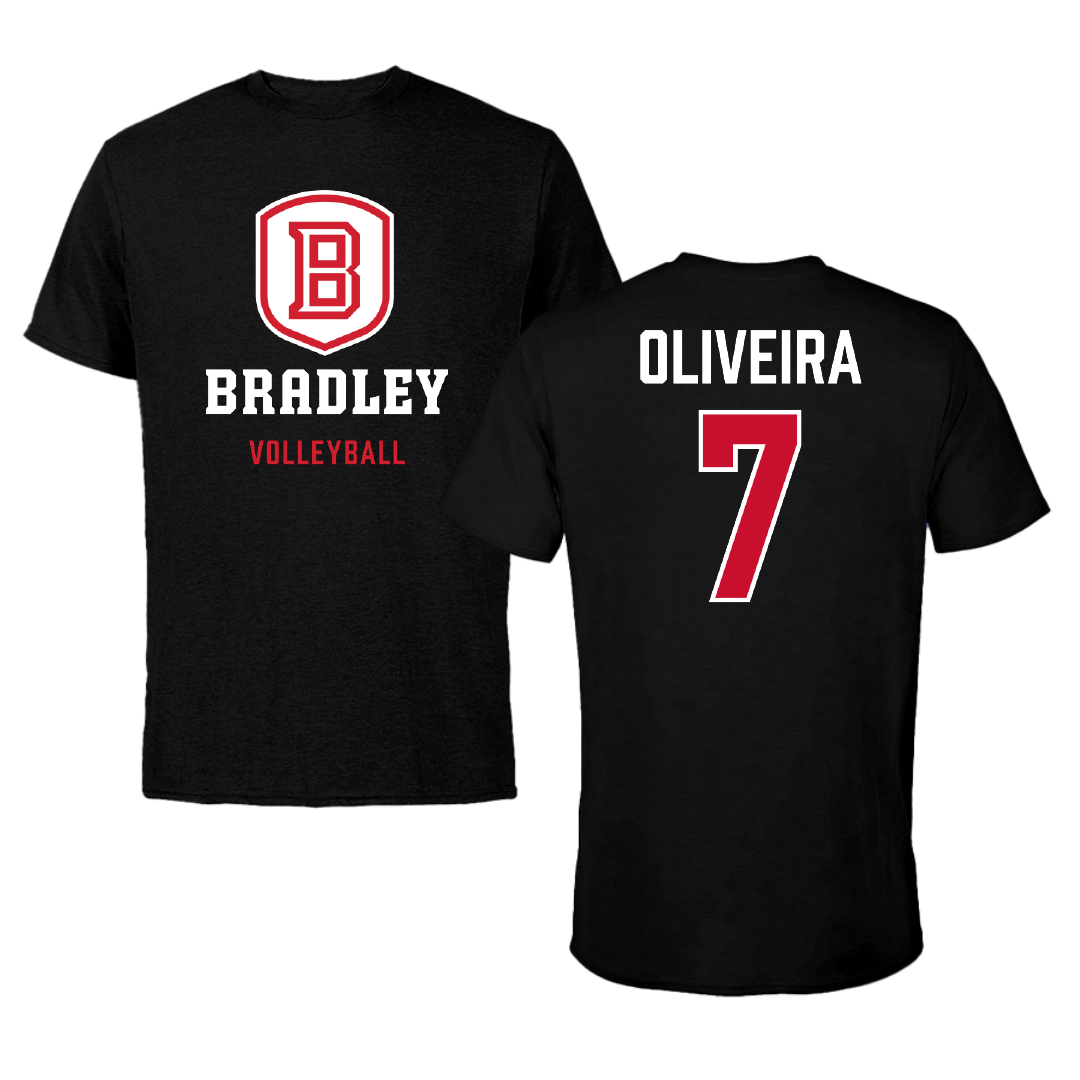 Bradley University Volleyball (W) Black Block Performance Tee - #7 Vitoria Oliveira