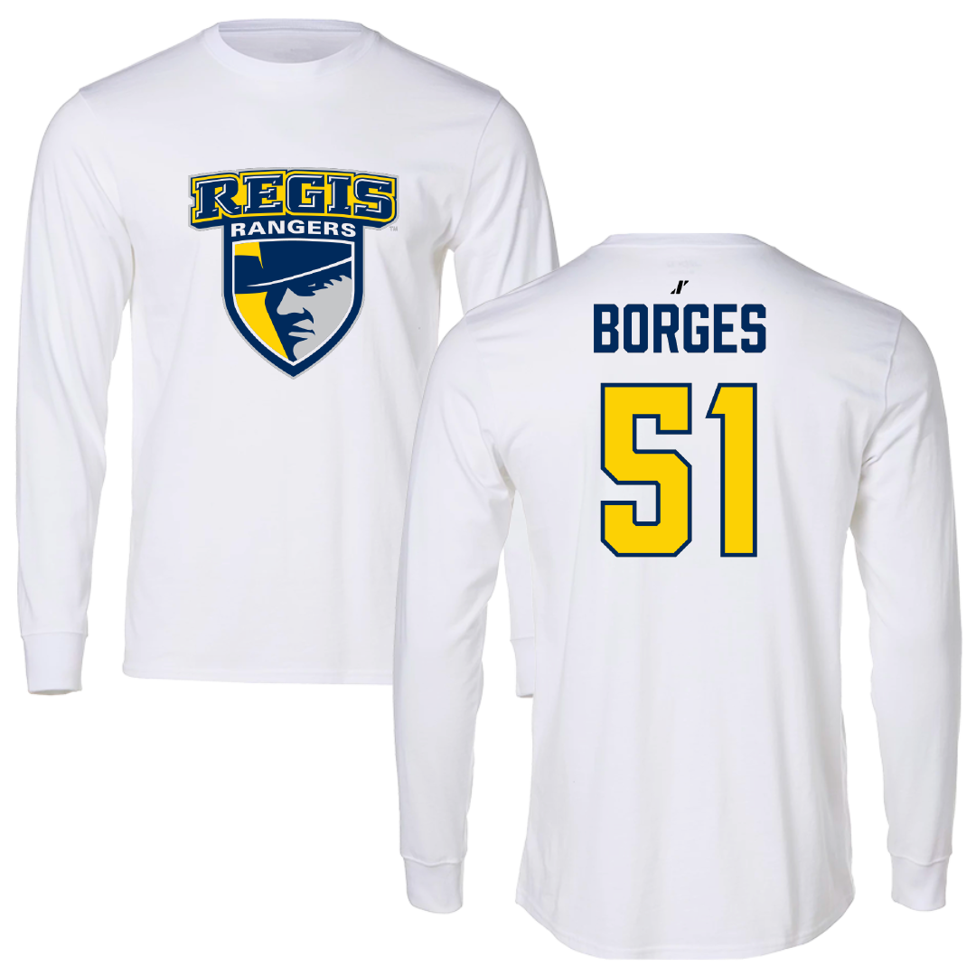 Regis University (Colorado) Baseball White Performance Long Sleeve - #51 Carson Borges