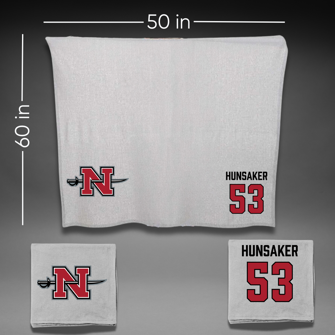 Nicholls State University Baseball Gray Blanket - #53 Payton Hunsaker