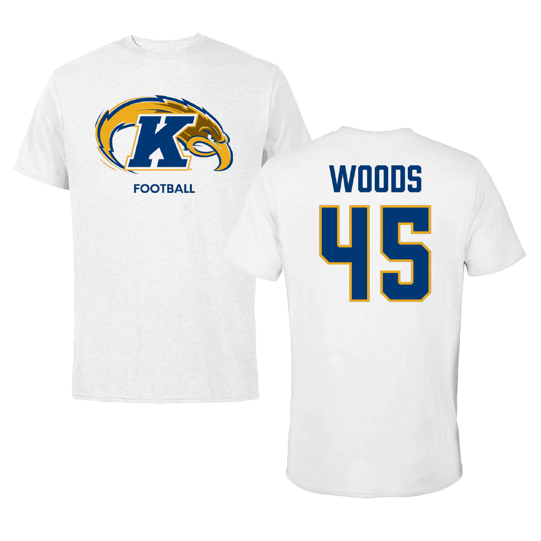 Kent State University Football White Performance Tee - #45 Mason Woods