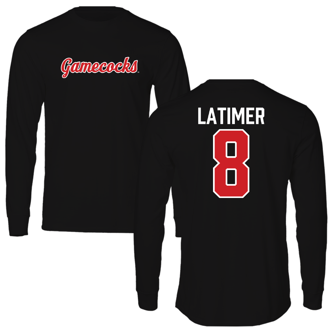 Jacksonville State University Football Black Performance Long Sleeve - #8 Geimere Latimer