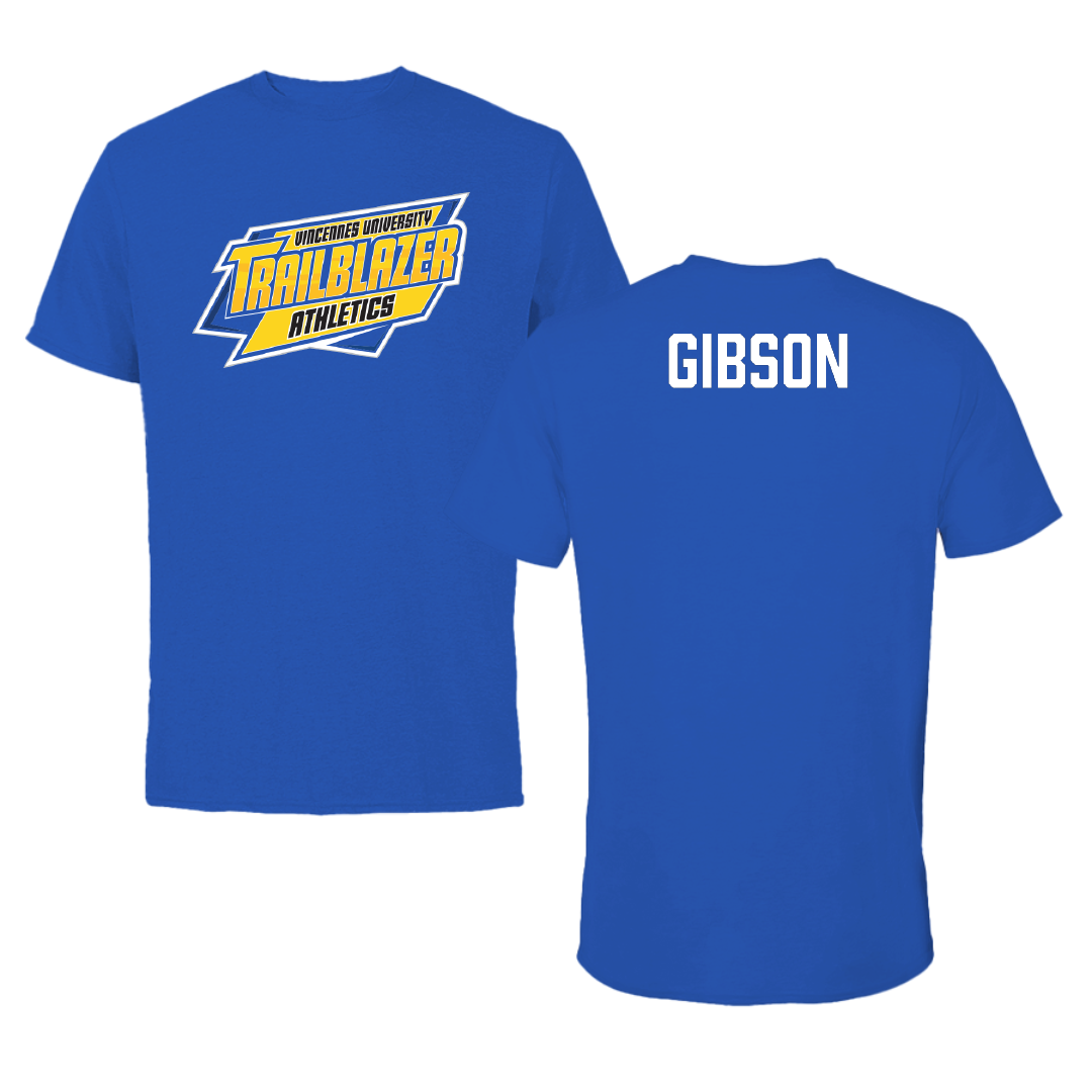 Vincennes University Golf (M) Blue Performance Tee - Kadin Gibson