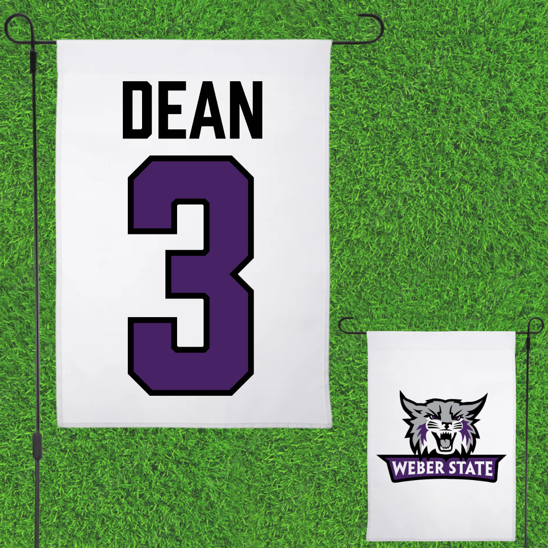 Weber State University Soccer White Garden Flag - #3 Kaitlin Dean
