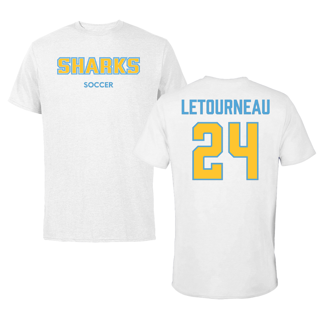 Long Island University Soccer (W) White Sharks Performance Tee - #24 Paige Letourneau