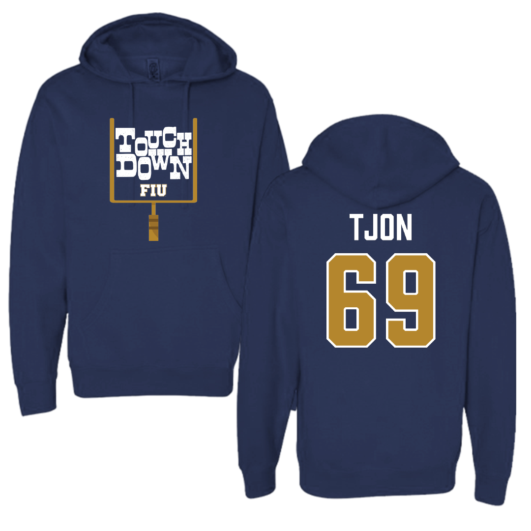 Florida International University Football Navy Touchdown Hoodie - #69 Ming Tjon