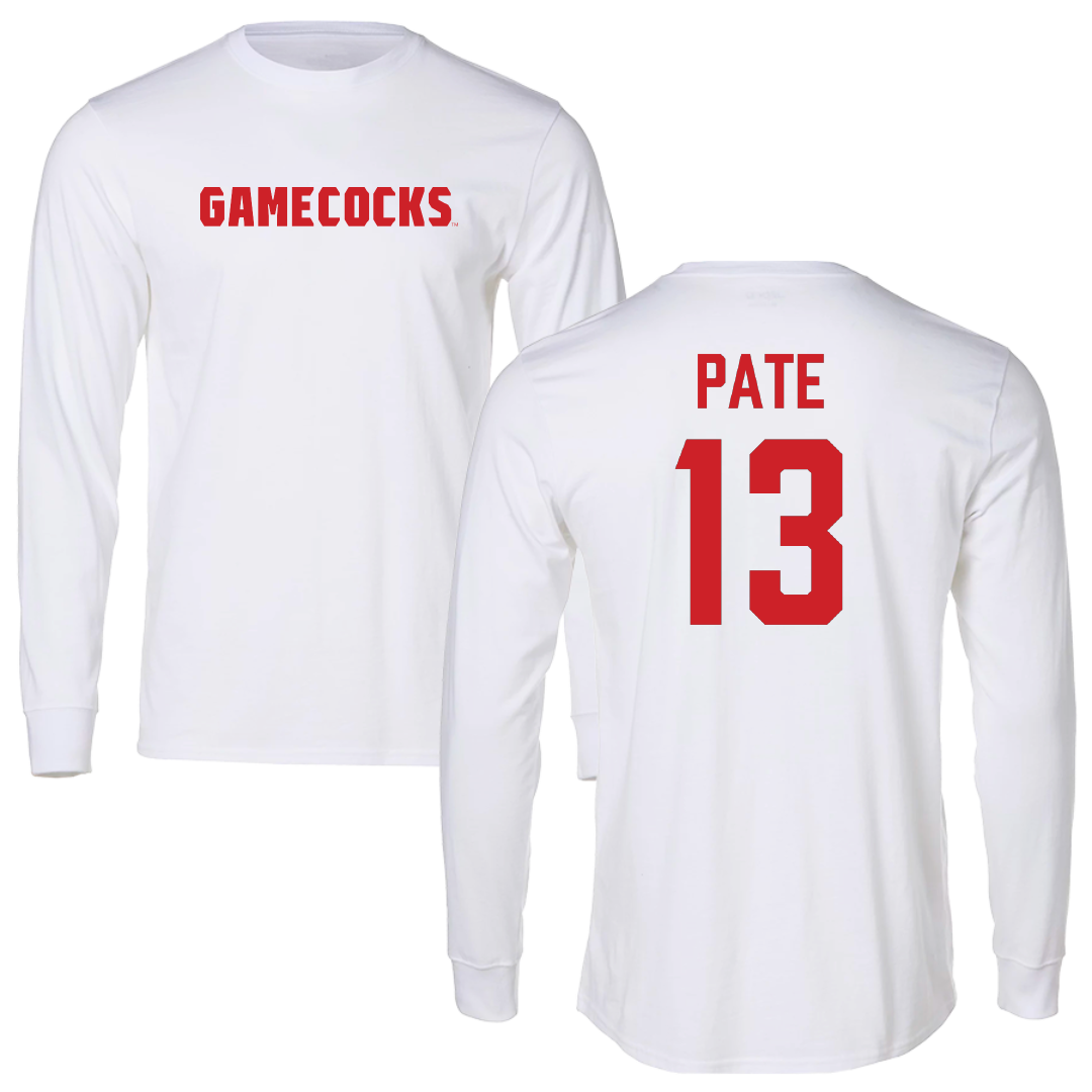 Jacksonville State University Baseball White Performance Long Sleeve - #13 Jaxon Pate