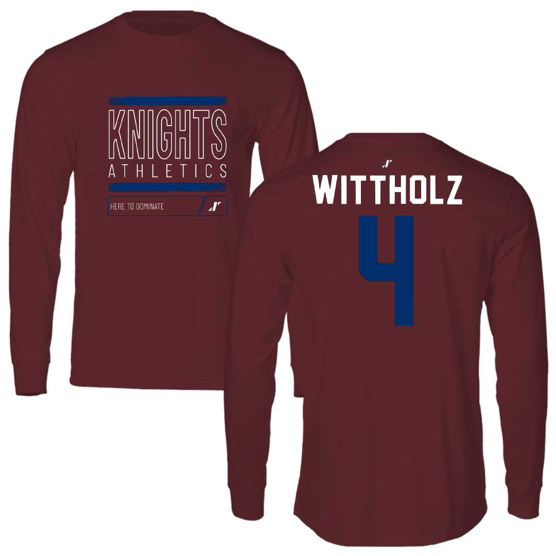 Fairleigh Dickinson University-Metropolitan Campus Volleyball Maroon Dominate Performance Long Sleeve - #4 Samantha Wittholz