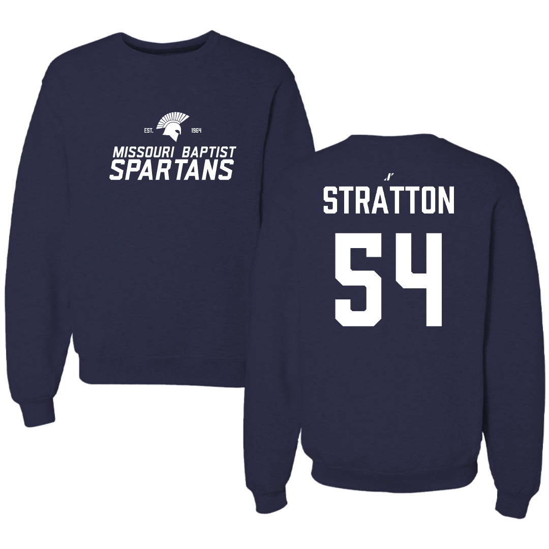 Missouri Baptist University Baseball Navy General Crewneck - #54 Joshua Stratton