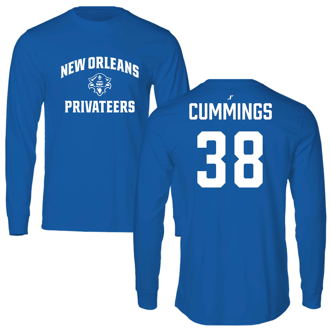 University of New Orleans Baseball Blue General Performance Long Sleeve - #38 Dathan Cummings
