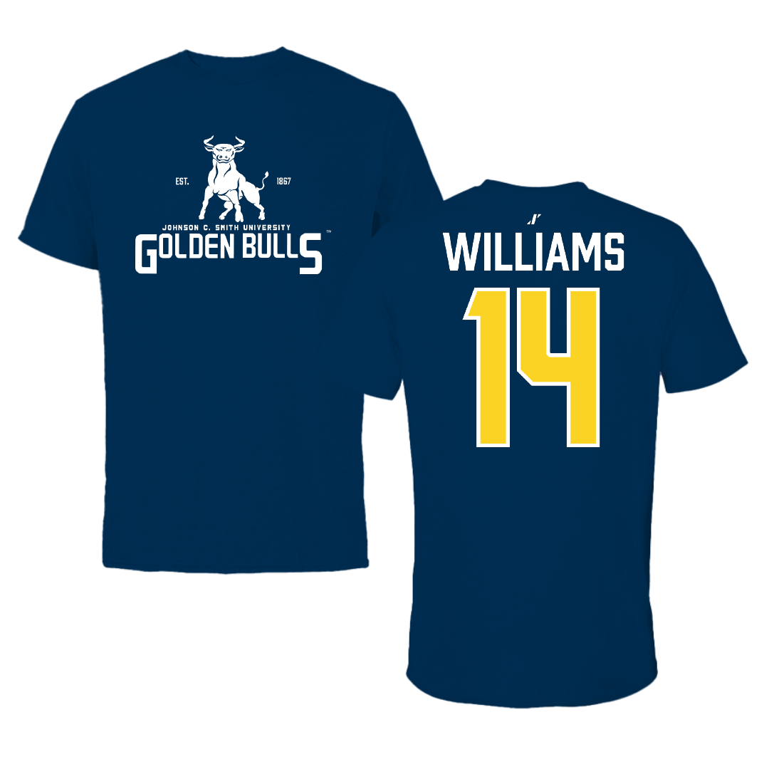 Johnson C. Smith University Softball Navy General Performance Tee - #14 Kaudia Williams