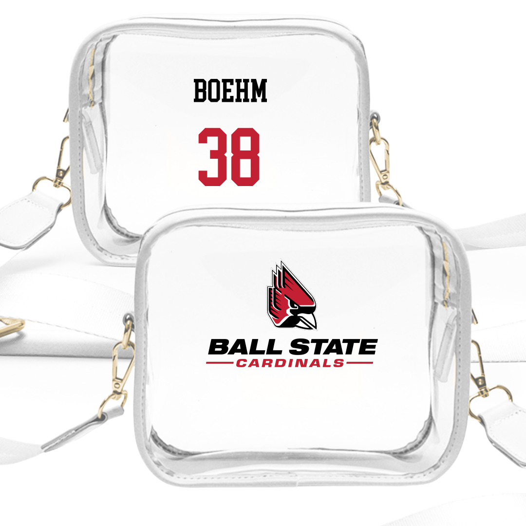 Ball State University Football White Clear Stadium Bag - #38 Brody Boehm