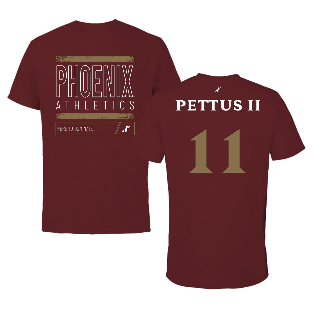 Elon University Basketball Maroon Dominate Tee - #11 Randall Pettus II