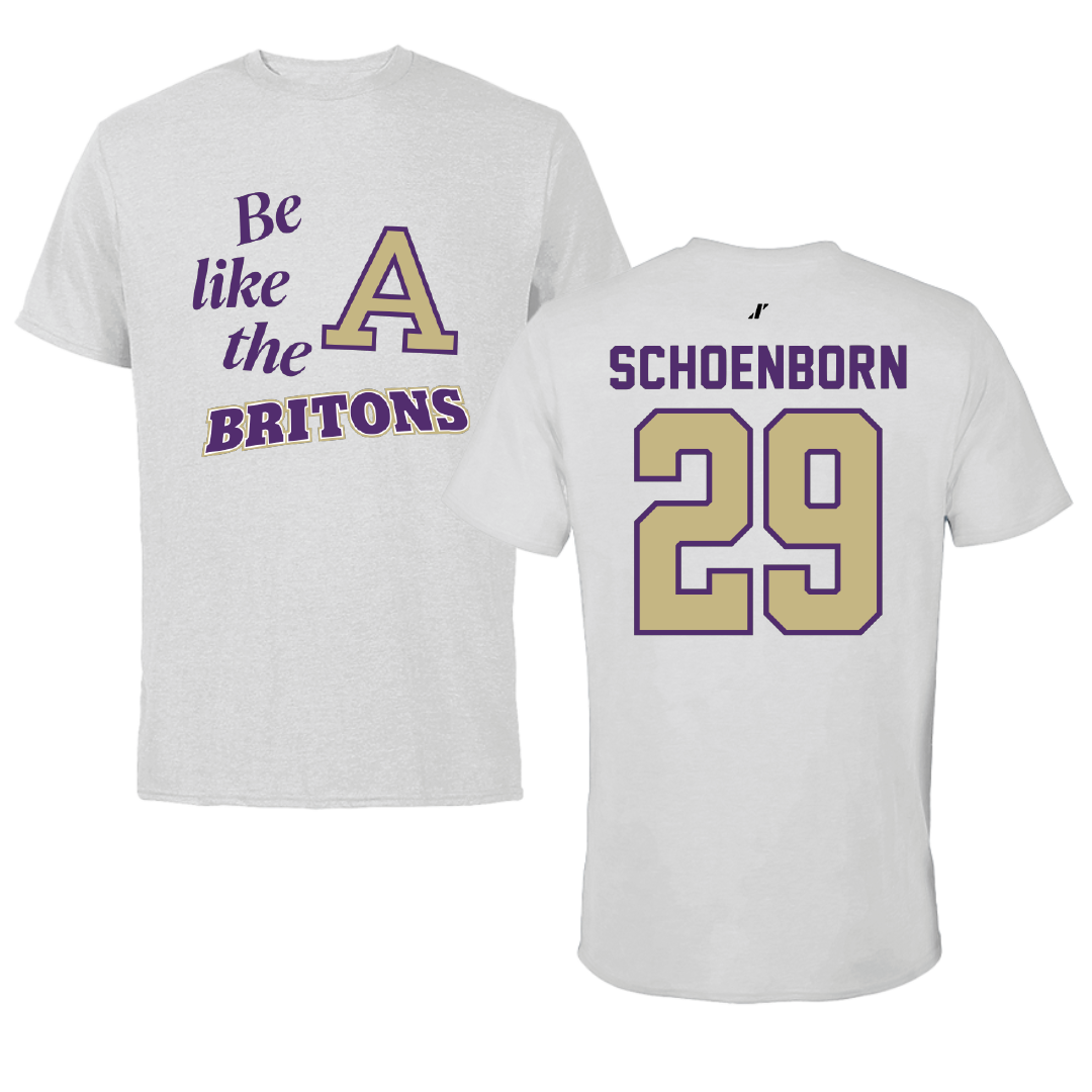 Albion College Softball Light Gray Be Like Us Tee - #29 Sydney Schoenborn