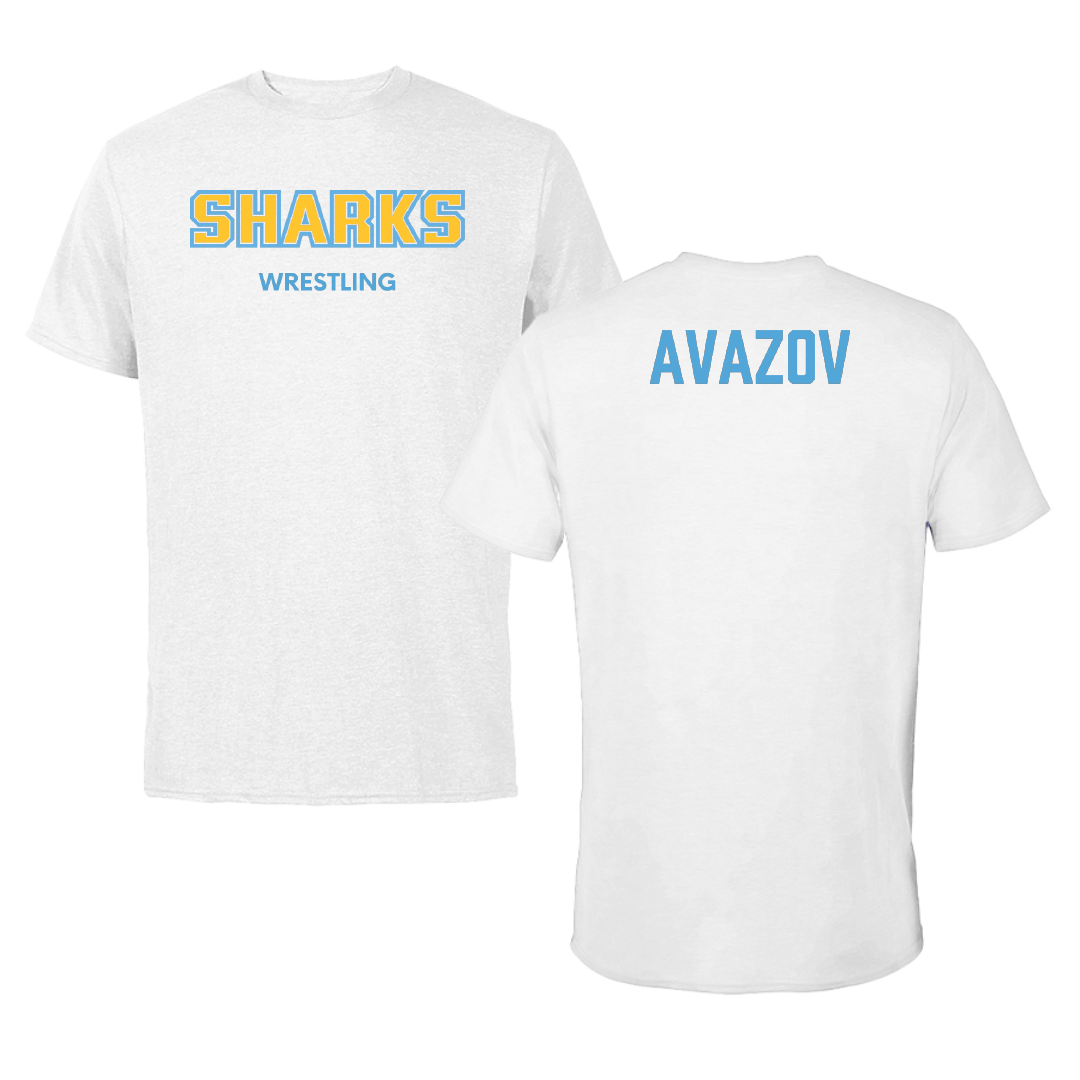 Long Island University Wrestling (M) White Sharks Tee - Amir Avazov